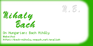 mihaly bach business card